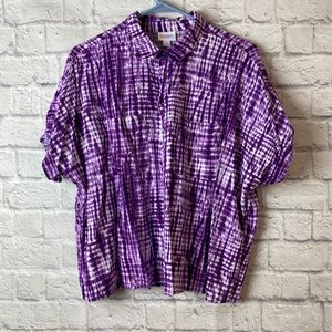 Tie dye button up blouse